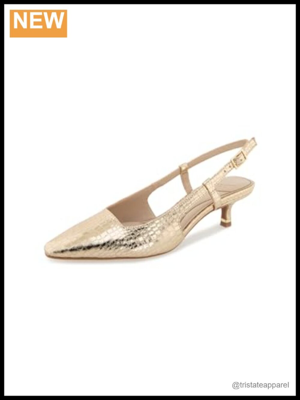 Kenneth Cole New York Martha Kitten Heel Pump Snipped Point Toe Buckle PU